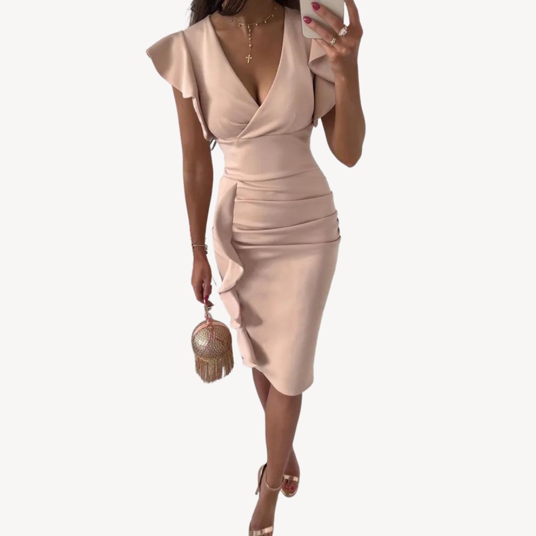 Ladies Ruffle Sleeve Bodycon Dress