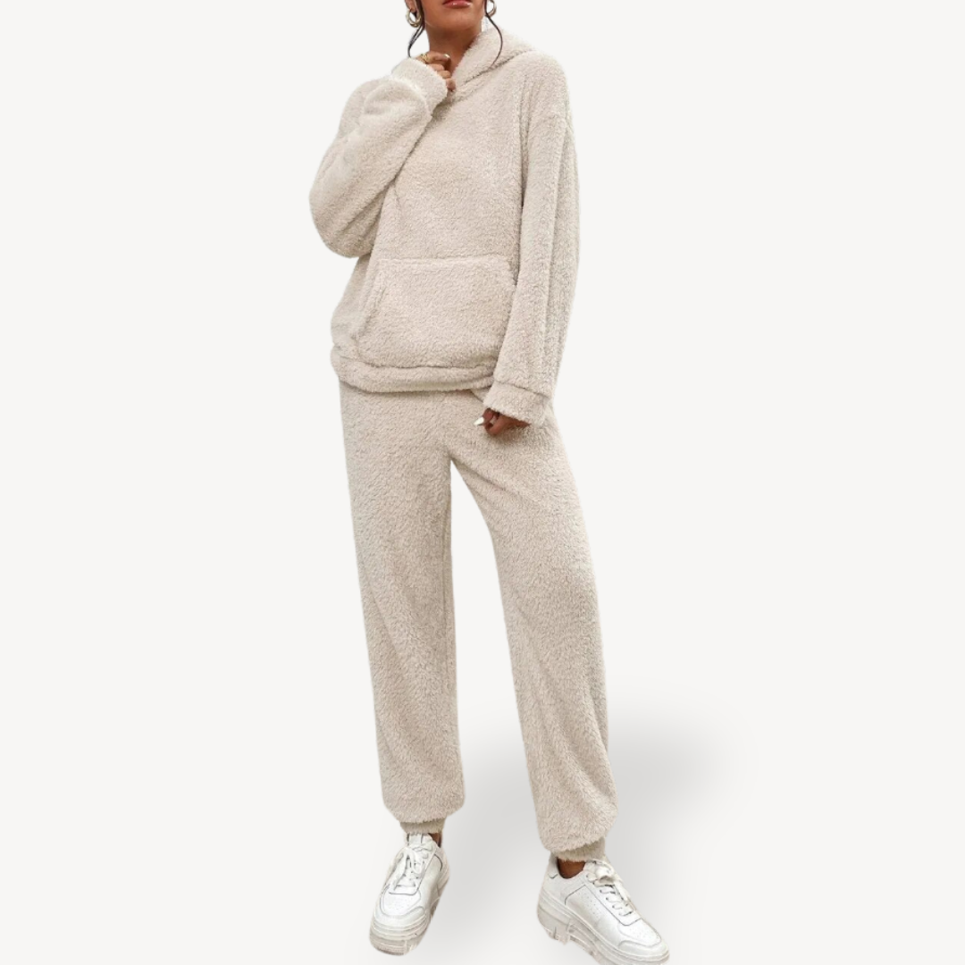 Women’s Plush Fleece Loungewear Set Hoodie