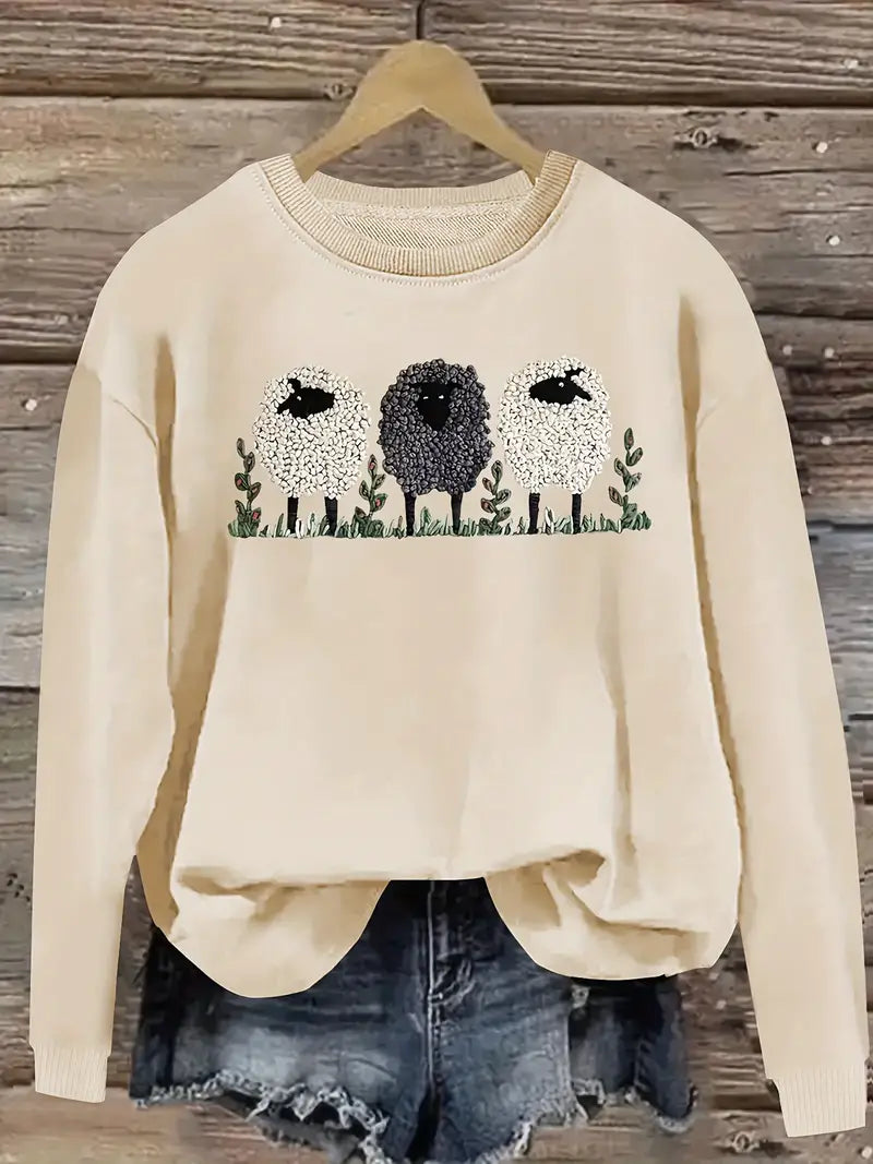 Cozy Women's  Sweater with Sheep Design