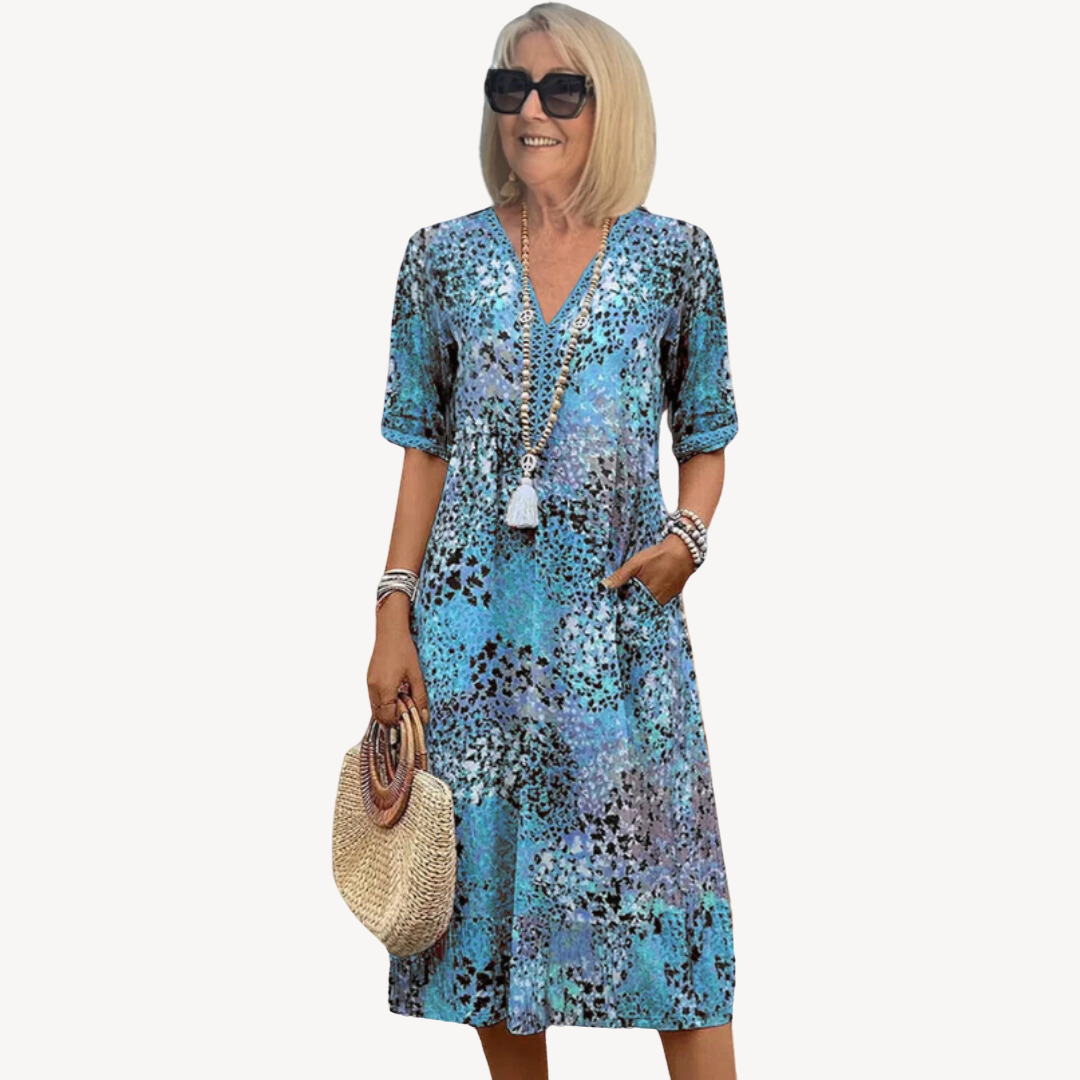 Women’s Boho Midi Dress – Flowy Tiered Style in Multiple Colors