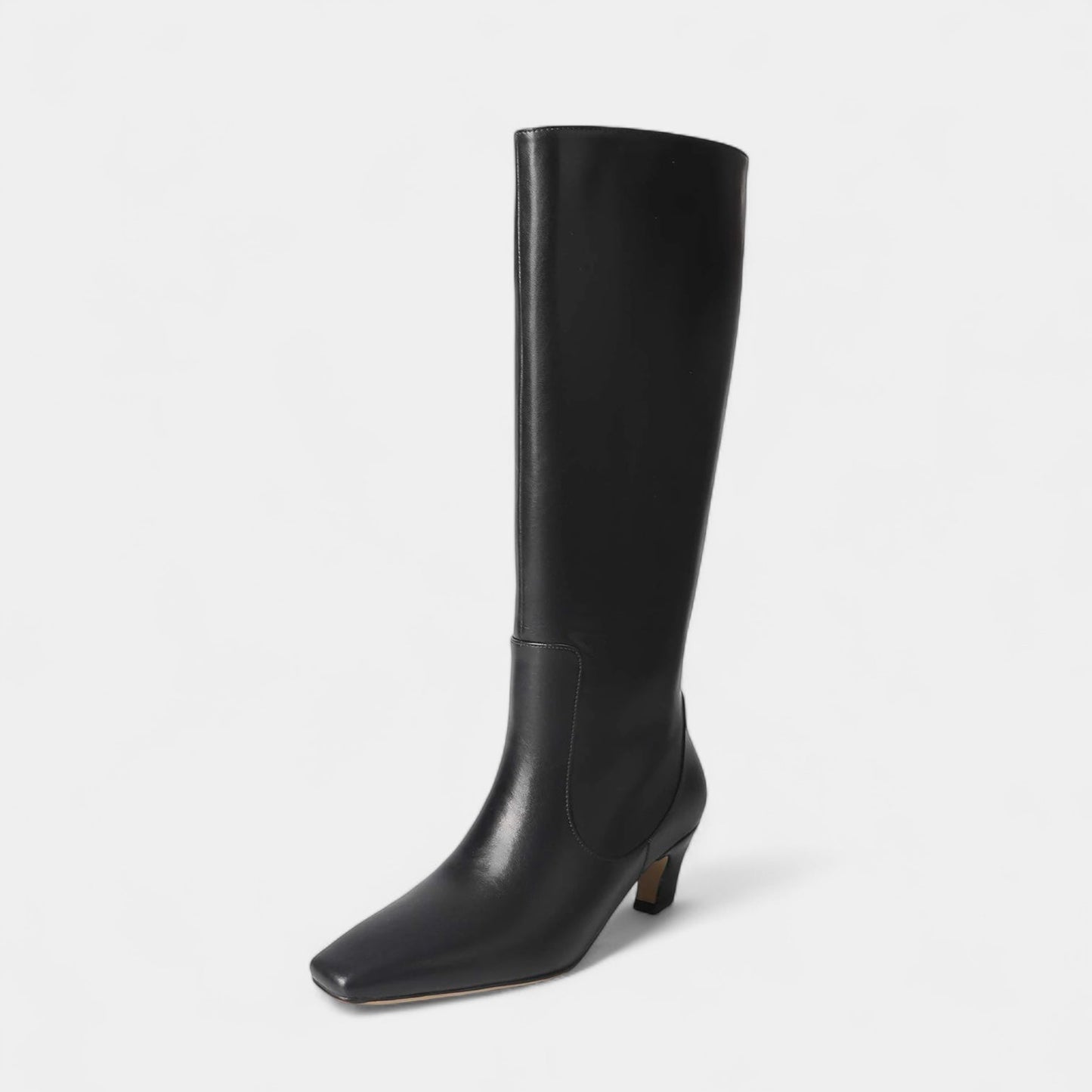 Ladies Tall Pointed Toe Mid Heel Boots - BritishElegance
