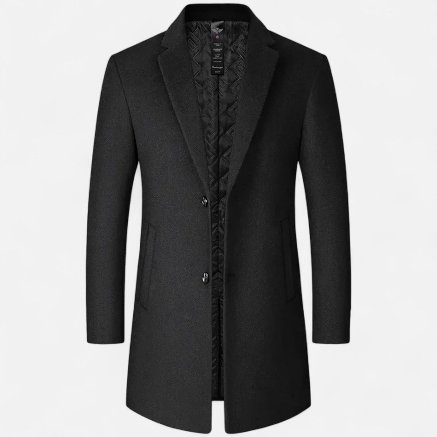 Men's Stylish Wool Pea Coat - Slim Fit, Insulated Lining