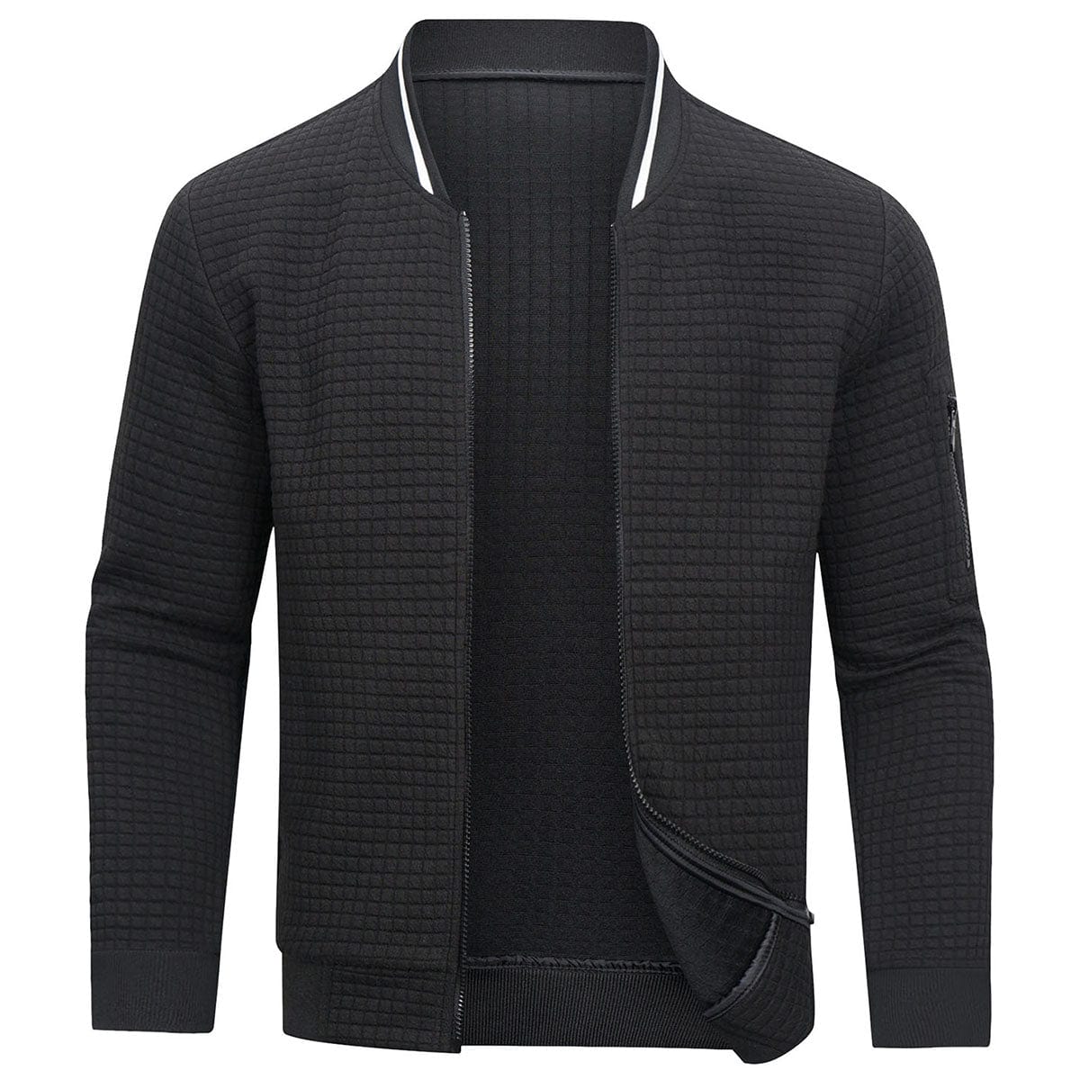 Men's Padded Zipper Bomber Jacket - BritishElegance