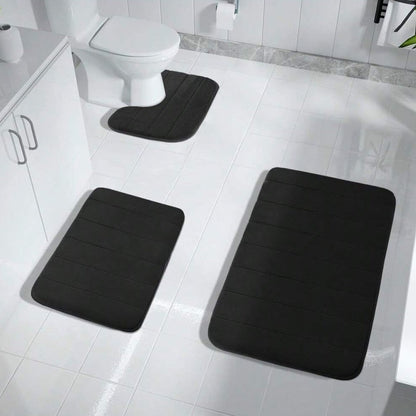 Soft 3-Piece Memory Foam Bathroom Mats, Anti-Slip