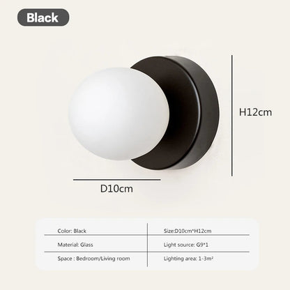 Modern Round Glass LED Wall Lamp