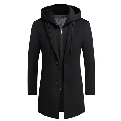 Classic Double Layer Hooded Coat