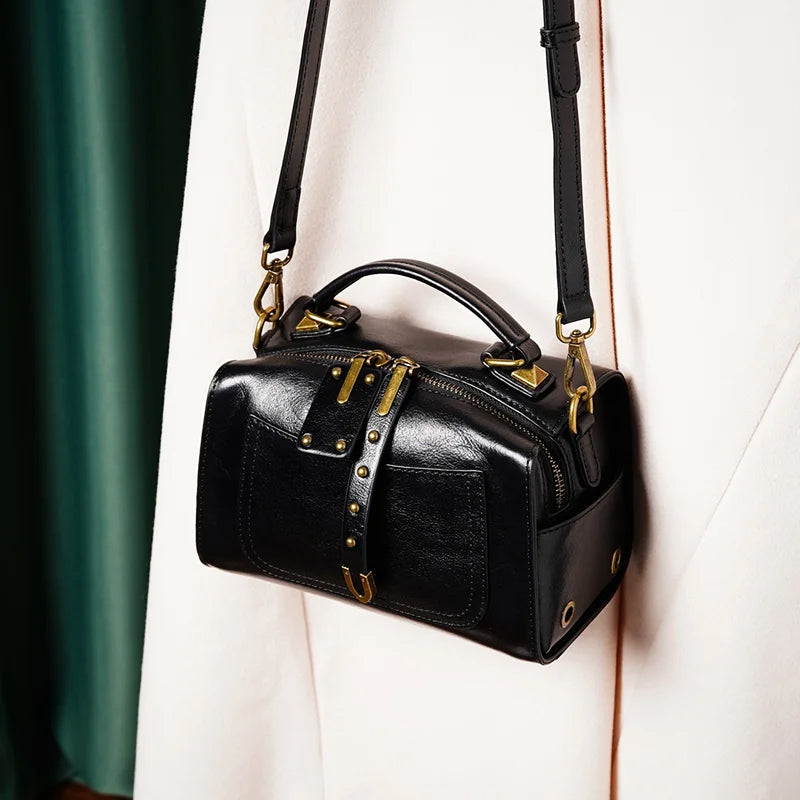 Authentic Leather Crossbody Handbag