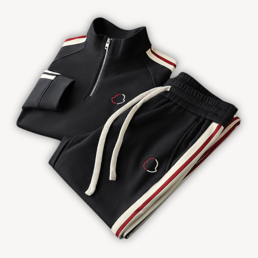 Classic Navy Blue Stripe Jogger Suit