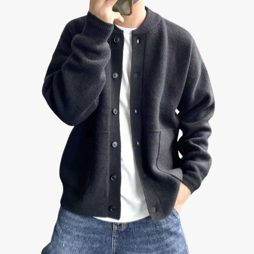 Men's Wool Button-Up Cardigan