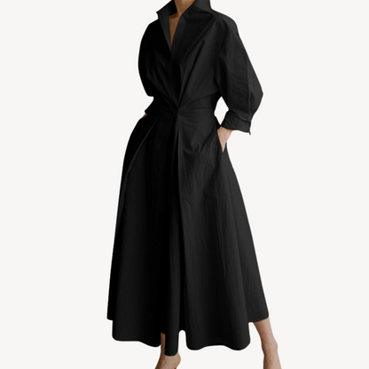Women's Cotton Linen Blend Shirt Dress