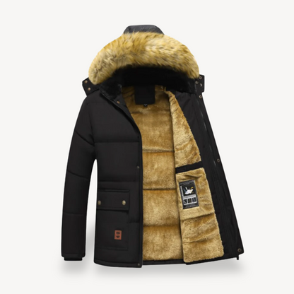 Men’s Faux Fur-Lined Parka Jacket