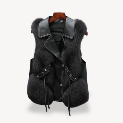Faux Fur Leather Vest for Women