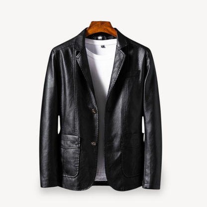 Men's Leather Blazer Jacket