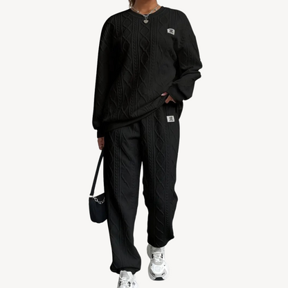 Women's Cable Knit Sweater & Pants Set