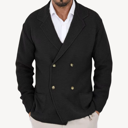 Double-Breasted Knit Cardigan for Men