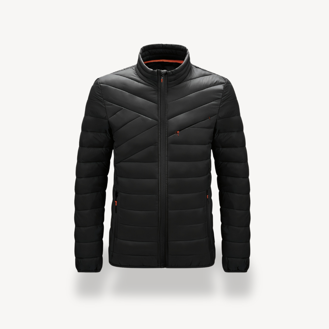 Men's Puffer Jacket with Stand Collar