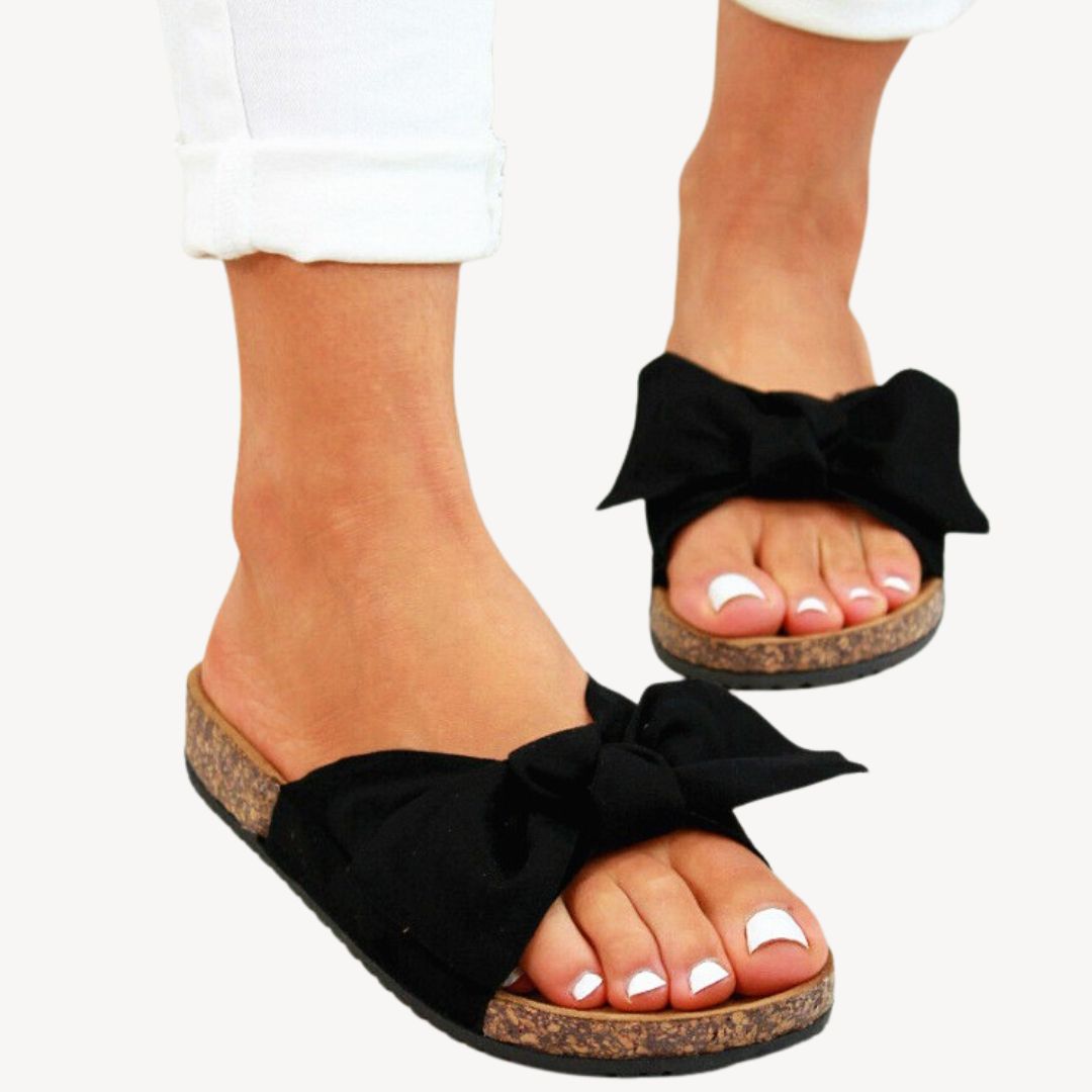 Orthopedic Women's Bow Cork Slides