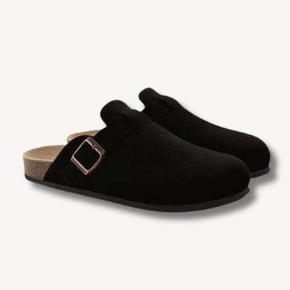 Suede Buckle Clogs Unisex