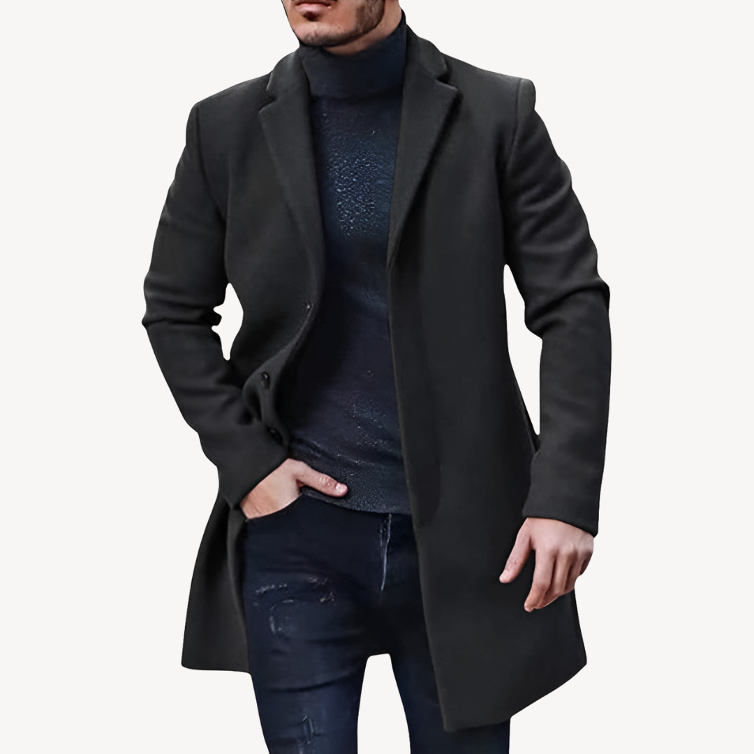 Men's Wool Blend Trench Coat