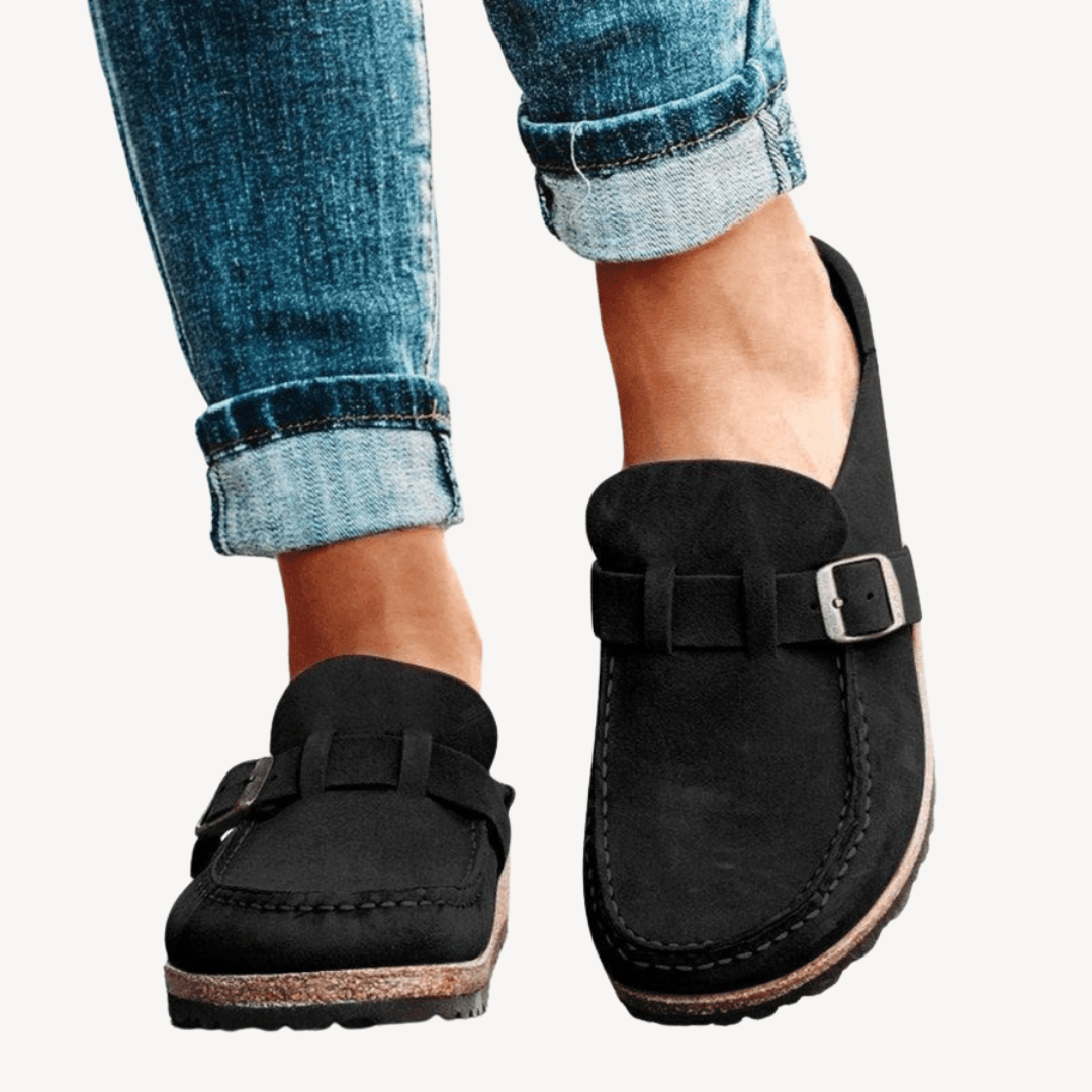 Women's Suede Buckle Orthopedic Slippers