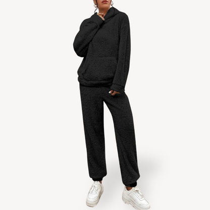 Women’s Plush Fleece Loungewear Set Hoodie
