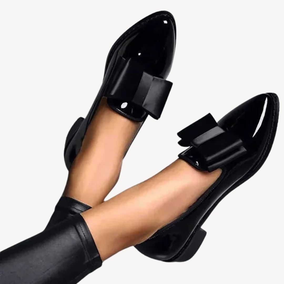 Patent Bow Orthopedic Loafers Women