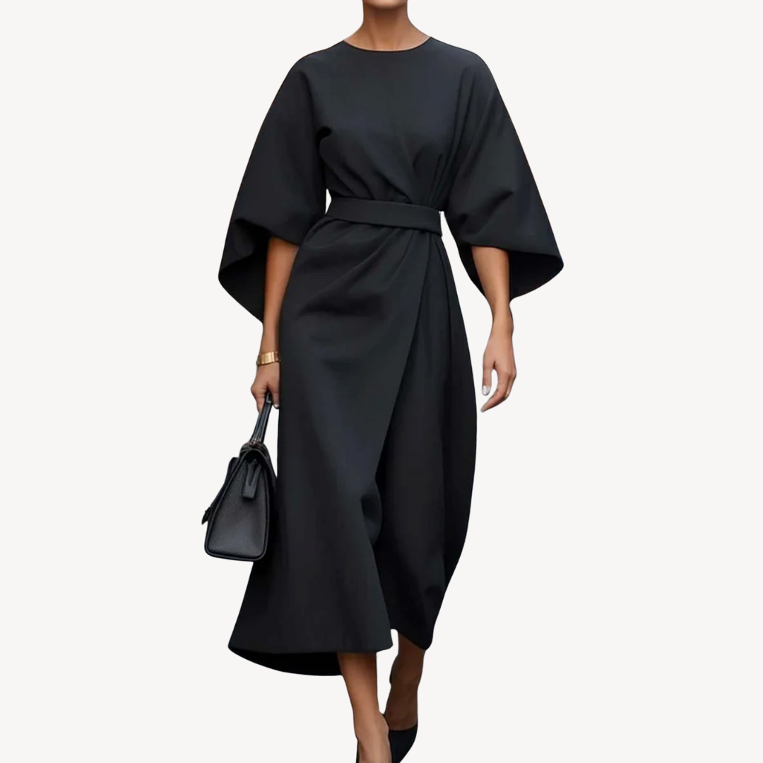 Women's Cotton Belted Midi Dress