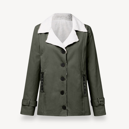 Women’s Fleece-Lined Coat with Buttons
