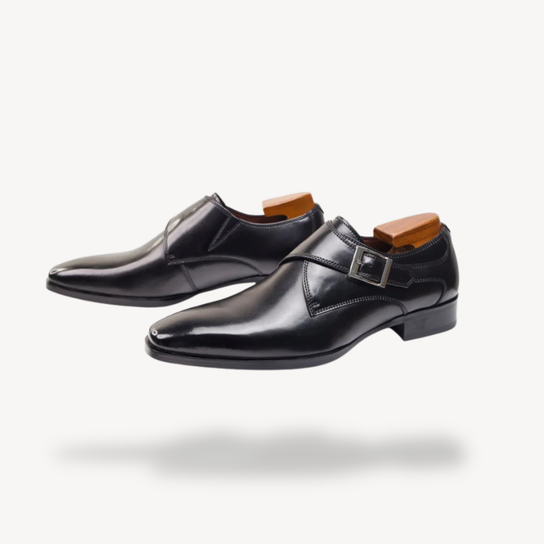Orthopedic Leather Dress Shoes with Buckle