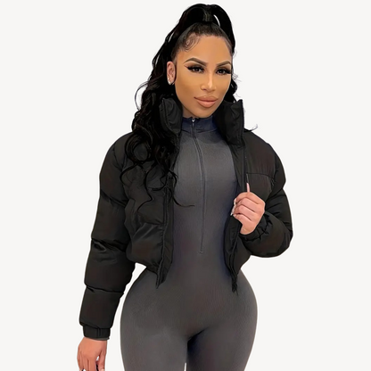 Women’s Cropped Puffer Zip Jacket