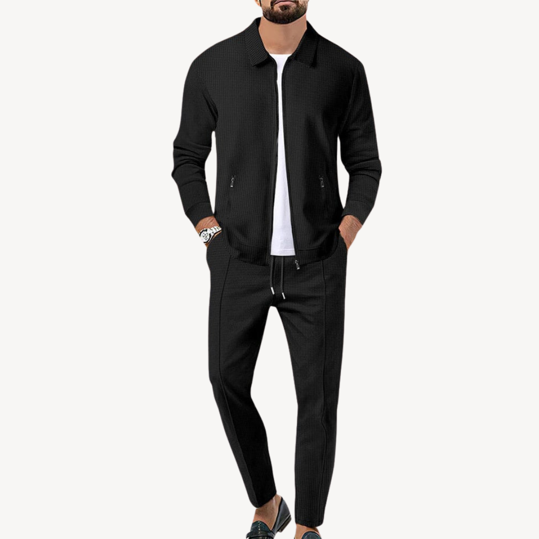 Men's Casual Zip-Up Jacket & Pants Set