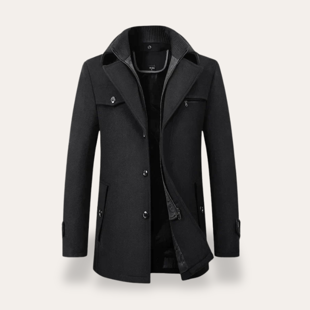 Men's Coat – Winter Jacket with Stand Collar