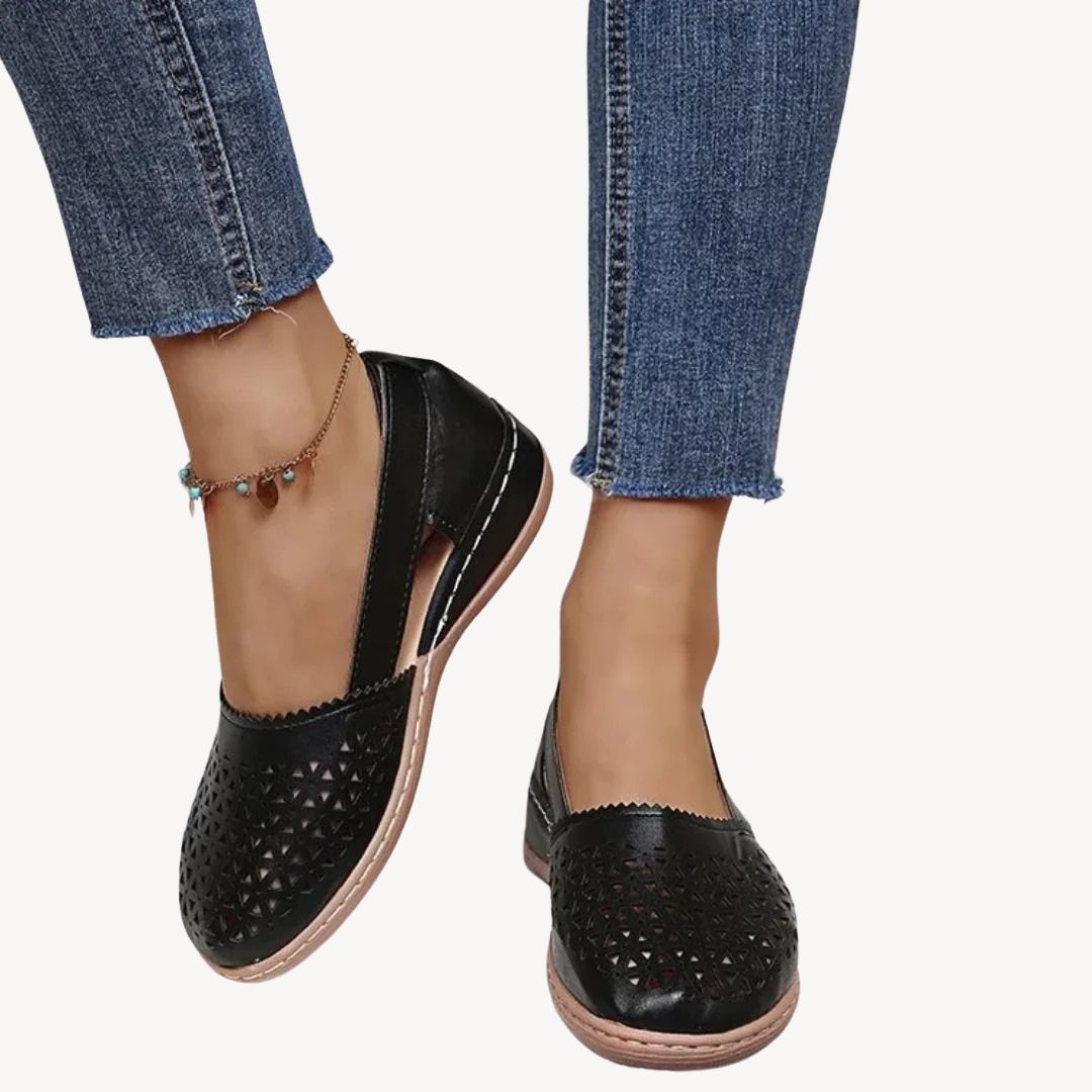Leather Cutout Orthopedic Sandals Women