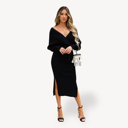 Women's Knit Wrap Sweater Dress
