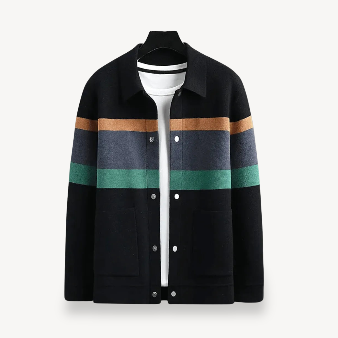 Striped Wool Cardigan for Men