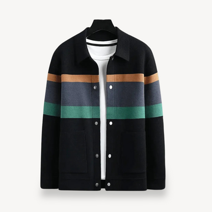 Striped Wool Cardigan for Men