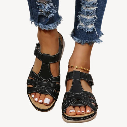 Leather Buckle Orthopedic Sandals Women