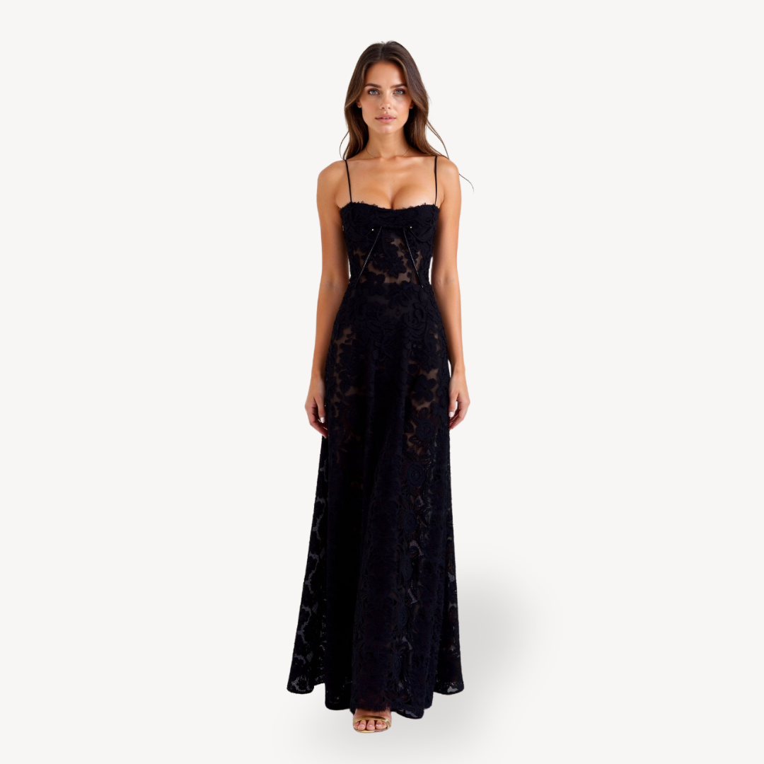 Women's Floral Lace Maxi Dress