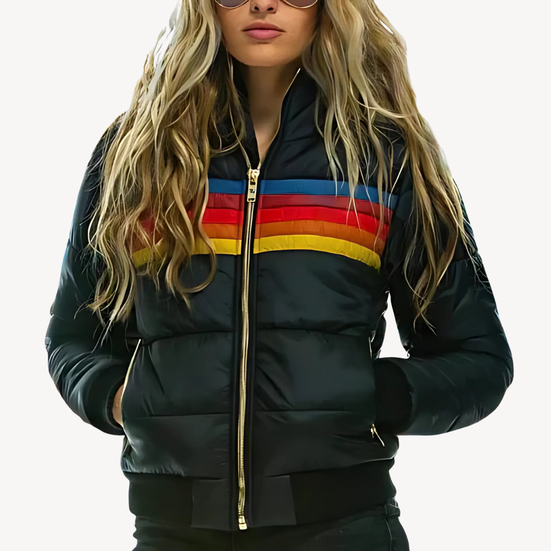 Women’s Puffer Jacket with Stripes