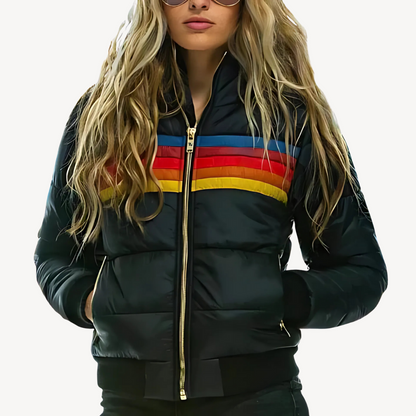 Women’s Puffer Jacket with Stripes