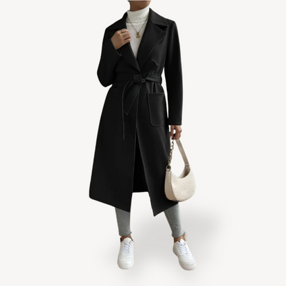Women's Long Open Coat with Pockets