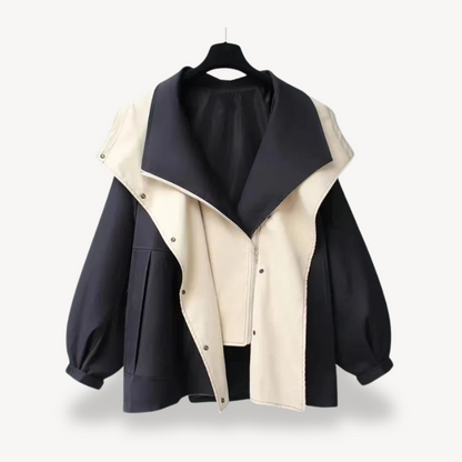 Colorblock Trench Coat for Women