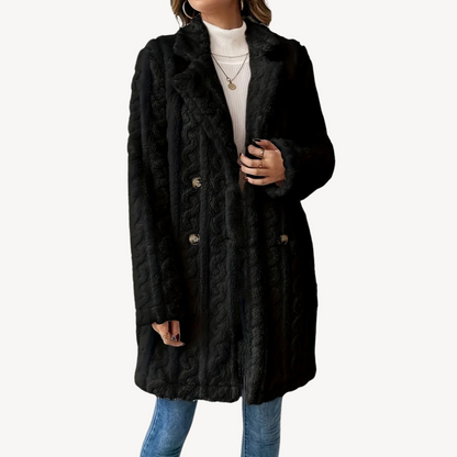Women’s Double-Breasted Faux Fur Coat