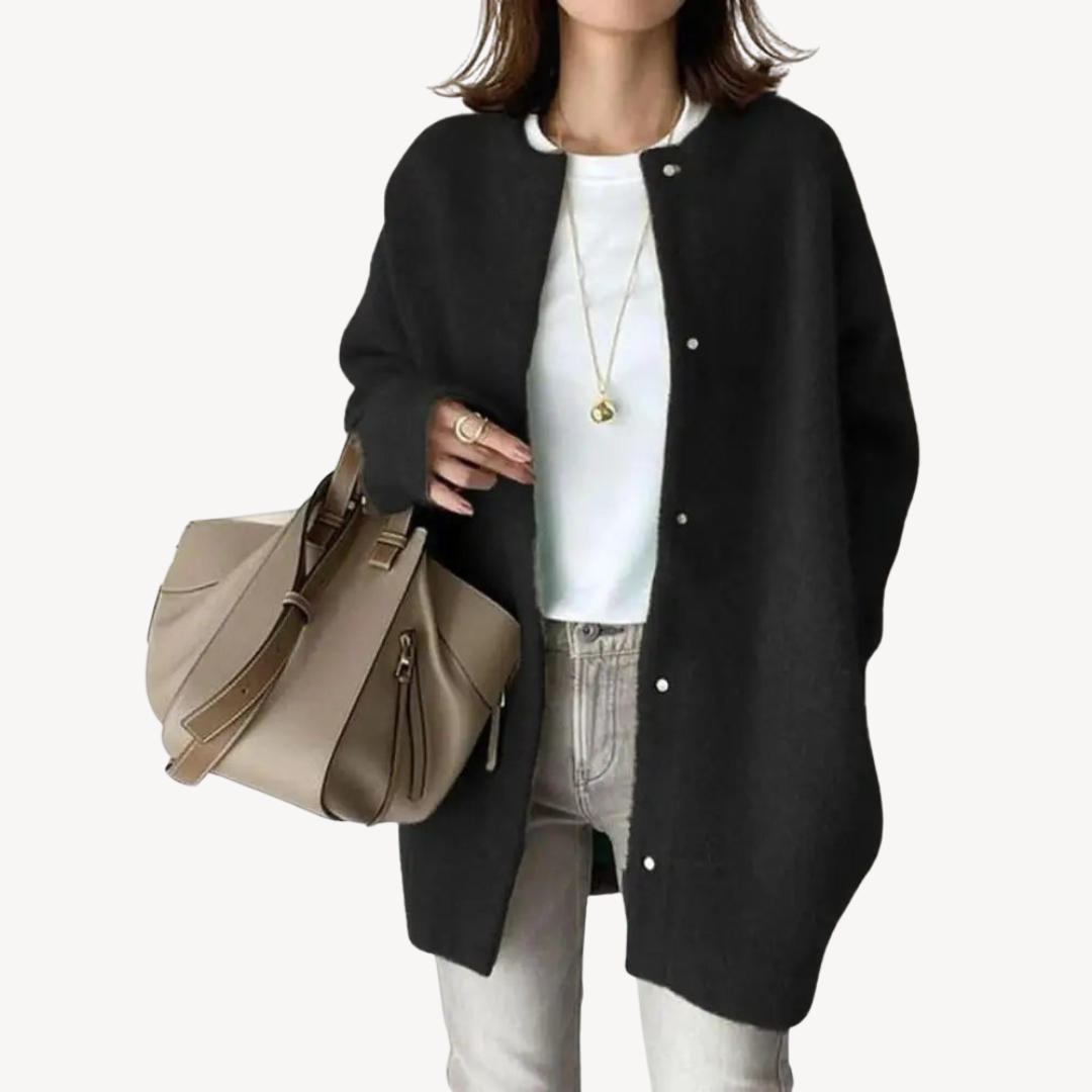 Button-Down Wool Cardigan for Women