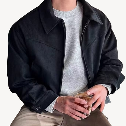 Suede Bomber Jacket for Men