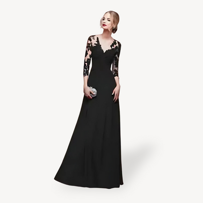Women's Lace Long Sleeve Maxi Dress