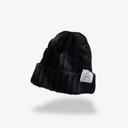 Cable Knit Beanie Hat for Women - Soft Wool Blend