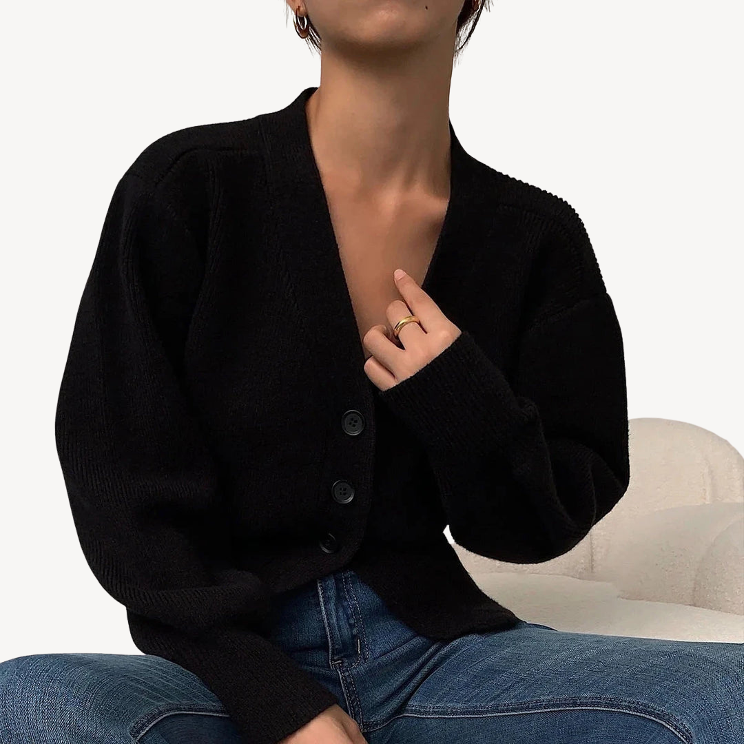 V-neck Ribbed Cardigan Sweater