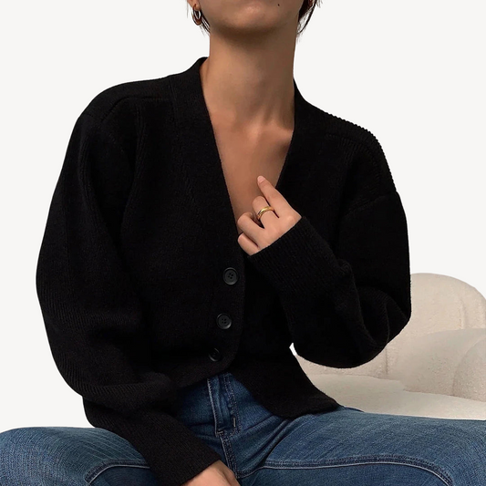 V-neck Ribbed Cardigan Sweater