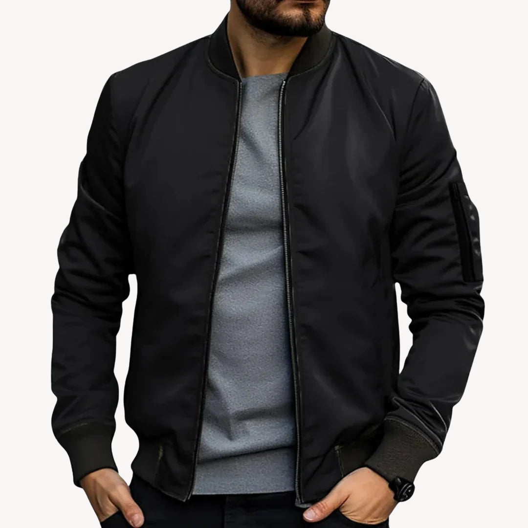 Men's Lightweight Nylon Bomber Jacket